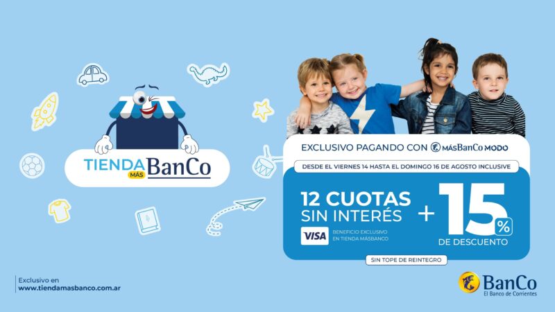 El Banco de Corrientes celebra la niñez a lo grande: hasta 30% de descuento y 3 cuotas sin interés