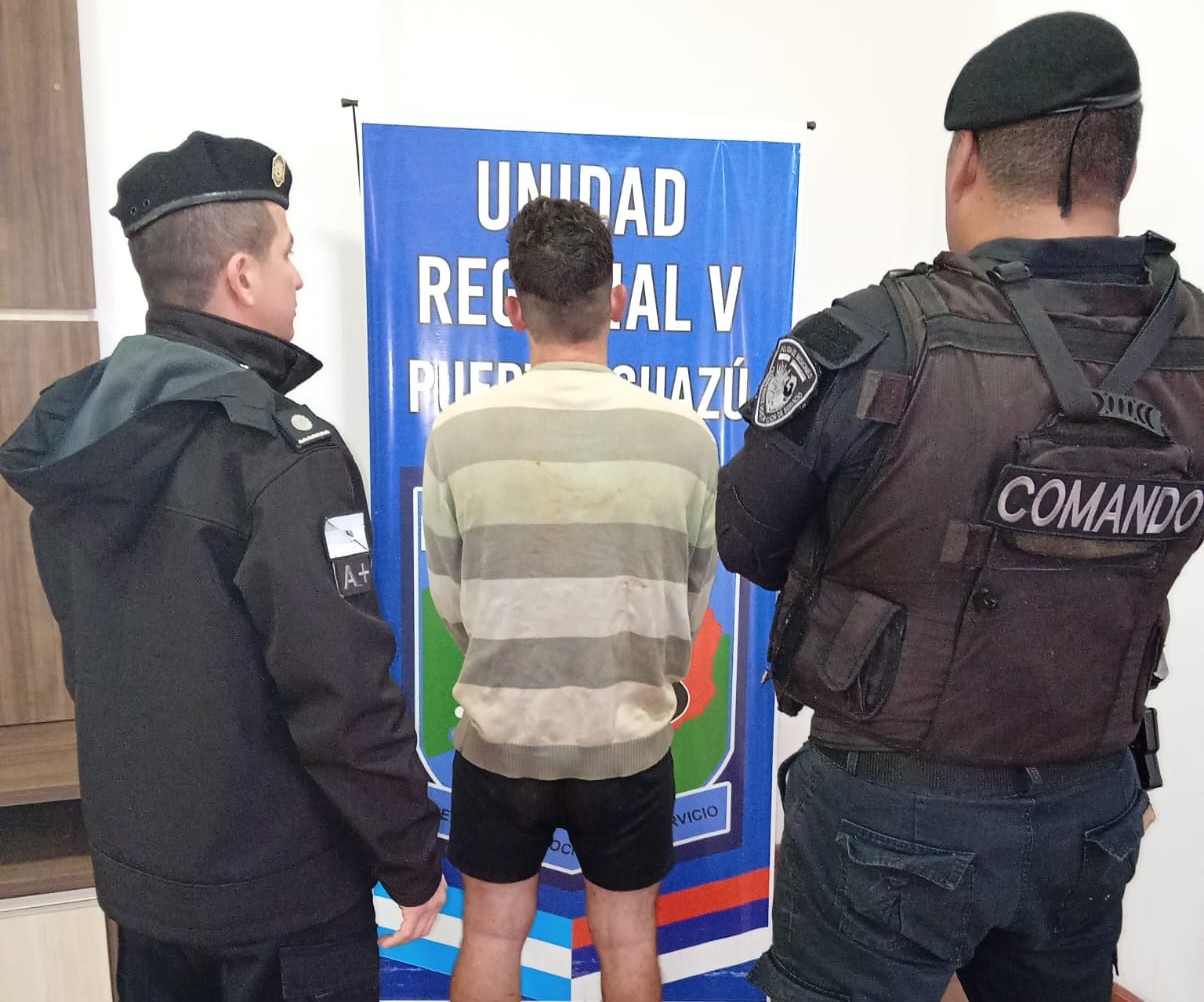Iguazú: Arrestaron a un hombre que amenazó con un cuchillo a una mujer y su hija
