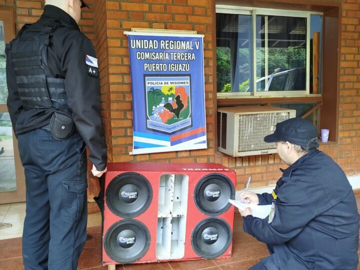 Puerto Iguazú: No bajaba el volumen y la Policía le secuestro el equipo de sonido