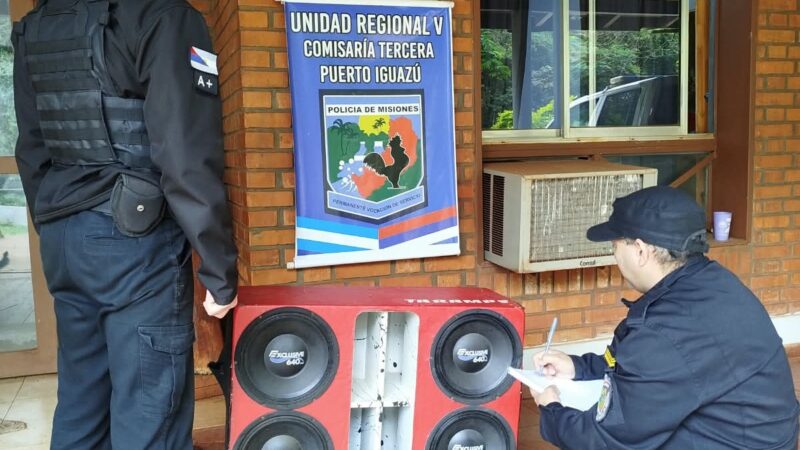Puerto Iguazú: No bajaba el volumen y la Policía le secuestro el equipo de sonido