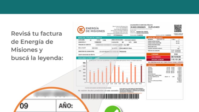 Régimen diferencial de subsidios eléctricos para Misiones: recomiendan a los usuarios verificar si están inscriptos en el SEF
