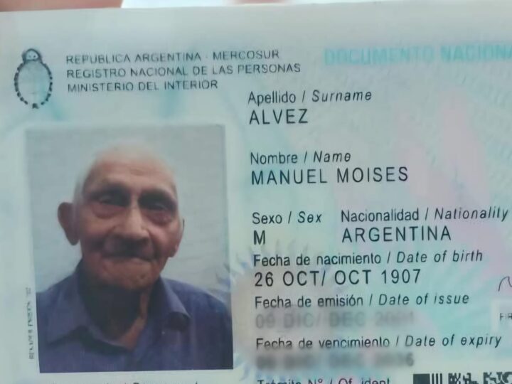 Uno de los hombres más longevos de la Argentina falleció este jueves en San Vicente